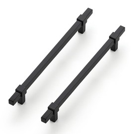 Ravinte Decor 5 Pack Black Cabinet Handles - 7-1/2" Hole Center Cabinet Pulls Matte Black Drawer Pulls Cabinet Hardware Kitchen Handles for Cabinets