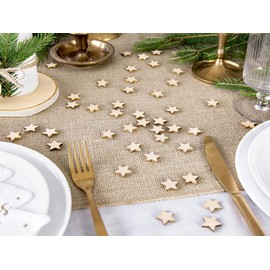 PartyDeco Decorative Wooden Stars 2 cm Pack of 50 Decorative Stars for Christmas Decoration