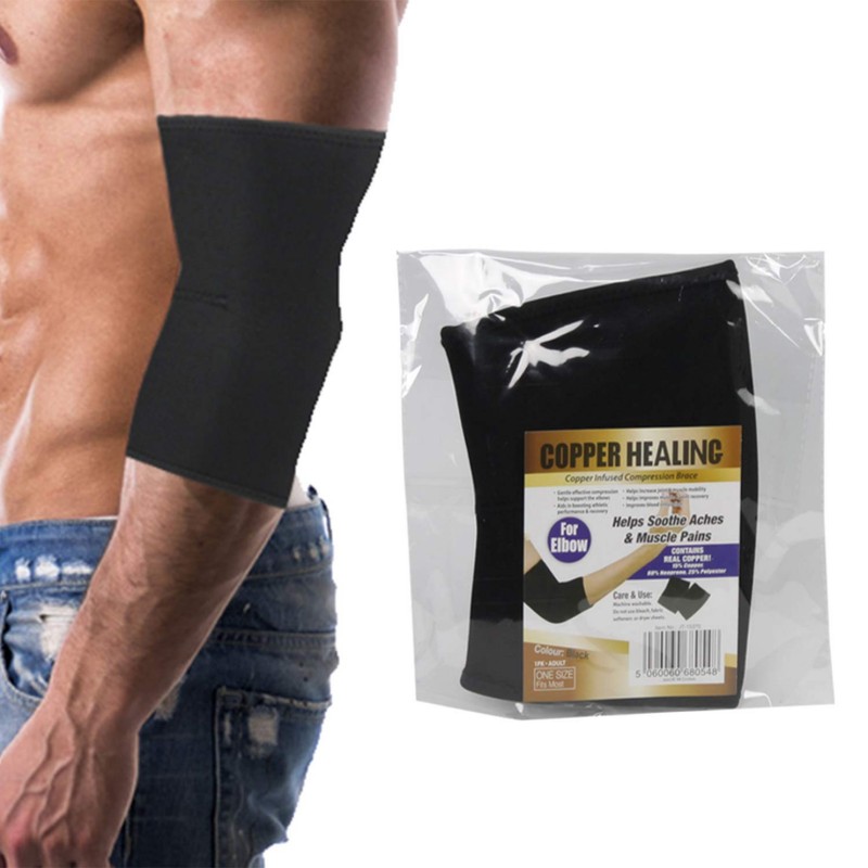 Copper Healing Elbow Support Brace, Compression Sports Strap Pads for