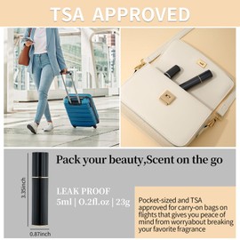 Mini Atomizer Sprayer For Perfume, Empty Travel Cologne Perfume Bottle Refillable Dispenser, Portable Easy Refillable Perfume Spray Pump Bottle For Travel 5ml (Black)