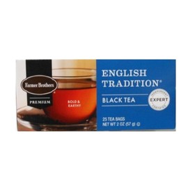 Farmer Brothers Premium English Tradition Black Tea Bags – 25 Count Box – Mountain-Grown Pure Black Tea for Rich, Smooth Flavor – Classic English Blend for Morning or Afternoon Refreshment
