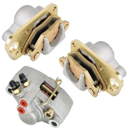 Caltric Front and Rear Brake Caliper w/Brake Pads for Polaris Trail Blazer 250 2001 2002