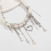Multilayer Pearl Choker Necklace for Women Star Heart Cross Tassel