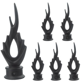 Fence Finials Spire Ornamental Fence Topper High-Impact Aluminium Alloy Black Finial Fence Post Caps Replacement Part, 6 Pack (1inch)