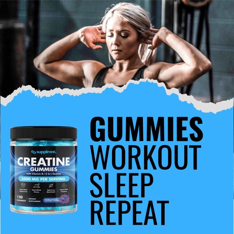 2 x Creatine 120 Gummies Max 5000mg for Men &