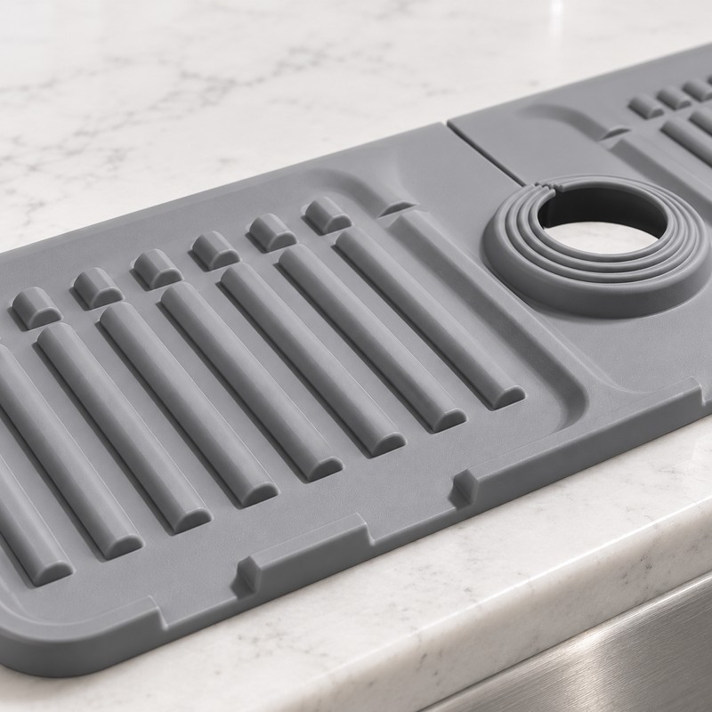 Silicone Faucet Splash Guard for Kitchen & Bathroom Sinks –