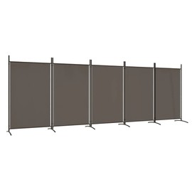 'vidaXL 5-Panel Room Divider in Anthracite - Foldable Fabric Screen Partition for Privacy, Light Blocking and Decorative Use