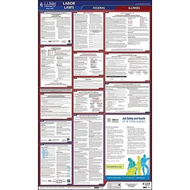Illinois State and Federal Labor Law Poster (English, IL State) - OSHA Compliant All-in-One Laminated Poster