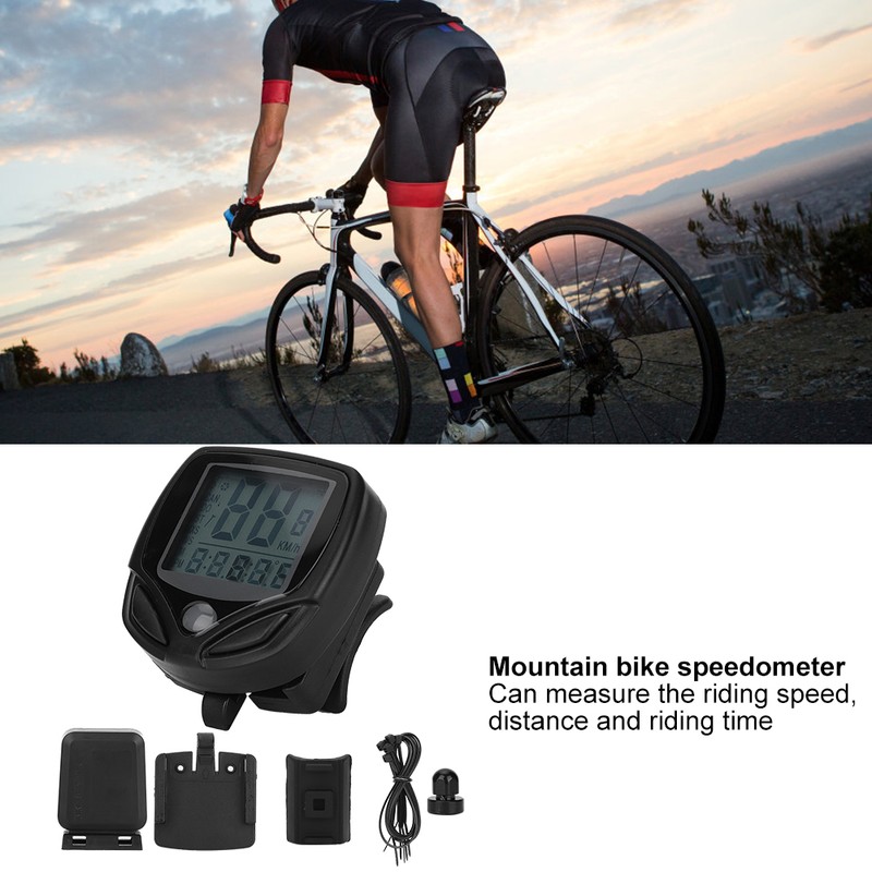 English Type LCD Digital Display Mountain Bike Bicycle Speedometer Bike