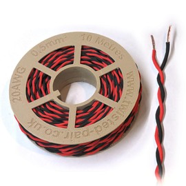 Red & Black Twisted Pair Wire 20 AWG / 0.5mm² 10 Meters CAN Bus Cable
