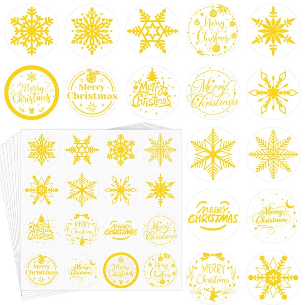 SANNIX 800Pcs Merry Christmas Stickers Snowflake Stickers Labels 1.5 Inch