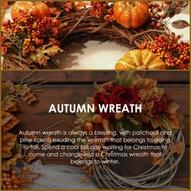 SALUBRITO Fall Essential Oil 4 Fl.Oz (120ml) - Autumn Wreaths Fragrance Oil, Strong Scented Autumn Scented Oil for Diffuser, Candle, Soap Making, Massage