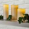 Mikasa White LED Wax Pillar Candle with Flickering Flame, 4