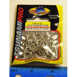 Tsunami Heavy Duty Stainless Steel Split Rings Size 5 Test 77 25 pk