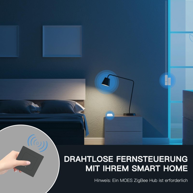 MOES ZigBee Scene Wireless Switch, Smart Switch without Installation, MOES