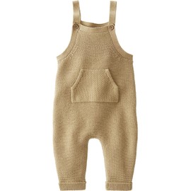 little planet by carter's Organic Sweater Knit Overalls, Camp Khaki, 6M