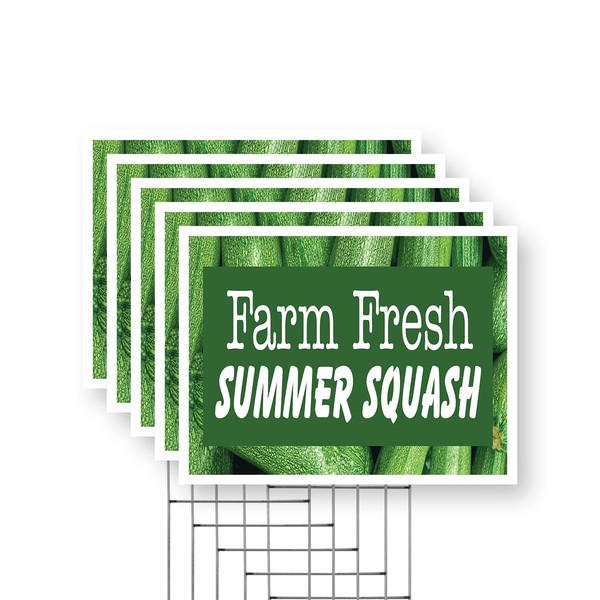 Farm Fresh Summer Squash Yard Sign 5 Pack of 18