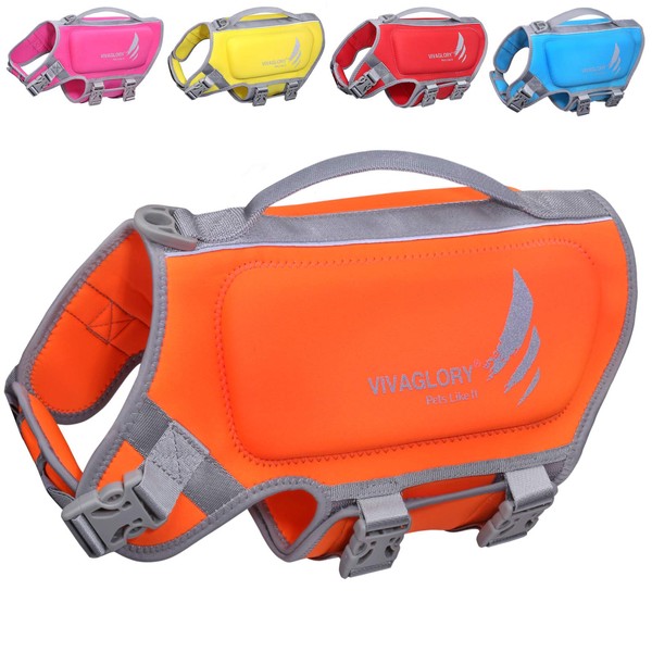 VIVAGLORY Lightweight Dog Life Jacket, Pet Life Preserver Life Vest