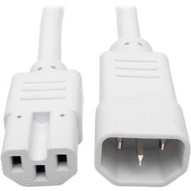 Tripp Lite 6ft Heavy Duty Computer Power Extension Cord 15A, 14 AWG, C14 to C15, White 6'(P018-006-AWH)
