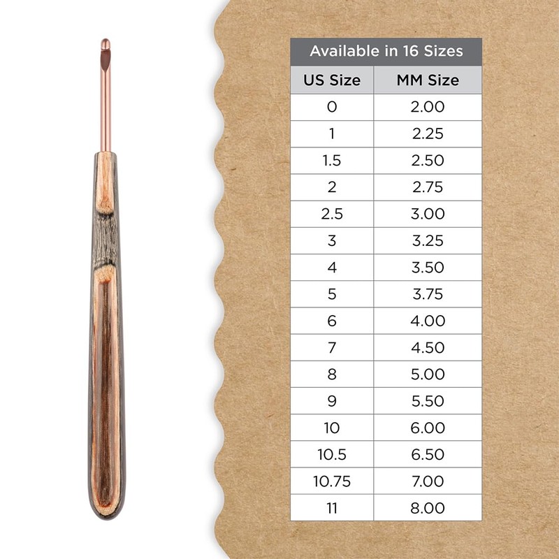 Knitter's Pride Terra Crochet Hook 4.5 mm Wooden Brown Single