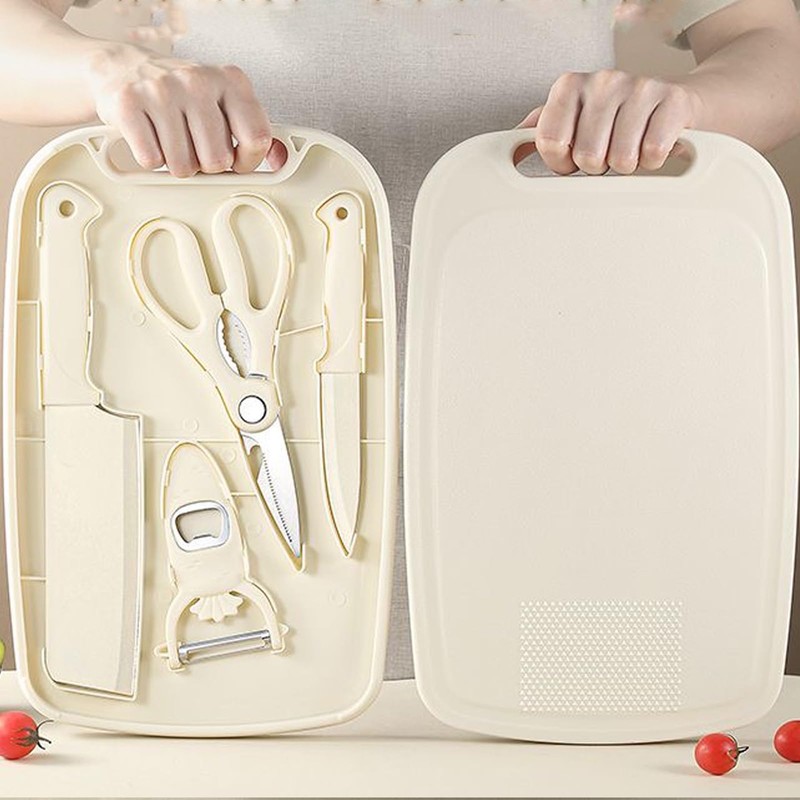 Cutting Board and Knife Set, 5 In1 Travel Cutting Board