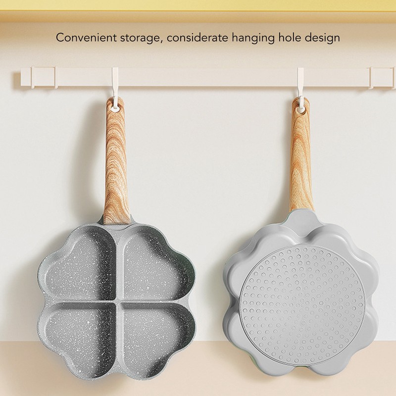 Egg Frying Pan Nonstick Heart Shaped 4 Cup Uniform Heating