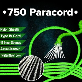 Paracord Planet 750 Paracord – Type IV Multi-Purpose Nylon Cord with 11 Strand Inner Core – Midnight Blue, 50 Feet