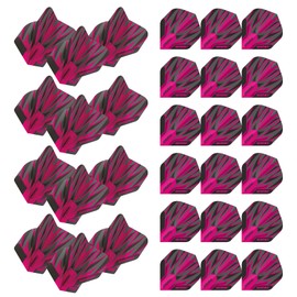 WINMAU Prism Alpha Pattern Design Dart Flights - 10 sets per pack (30 dart flights in total) (Black & Pink)
