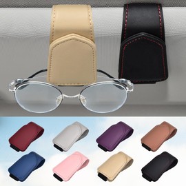 Modazon Glasses Holder for Car, Sunglasses Holder Car, Magnetic Leather Sunglasses Clip for Car Visor, Car Accessories for Women and Men Interior, Visor Sunglasses Holder Clip