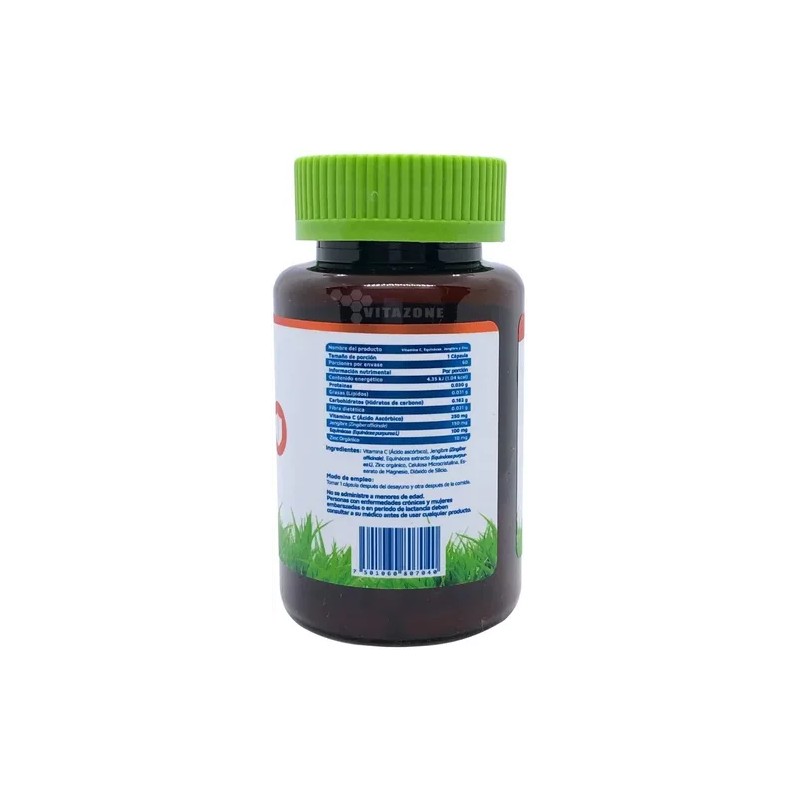 Vitamina Equinácea Jengibre Zinc Cápsulas Vidanat Sabor