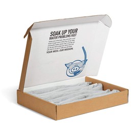 PIG Dryer-Safe Reusable Water Absorbent Sock | 4 Pack | 3" W x 38" L | Absorbs Up to 34 oz per Sock | Gray | PM50673