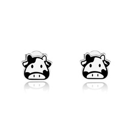 OKEYCH C-ow Lover Gift Cute Cow Stud Earrings C-ow Owner Jewelry Cow Mom (Cute Cow Stud E C)