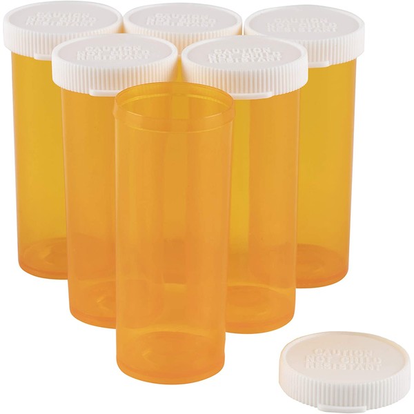 Juvale Empty Prescription Pill Vial Container 8 Dram Bottles (50 Count)