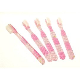 5-PACK New FUN Pink Daisy Vintage Toothbrushes By Alan Stuart of New York