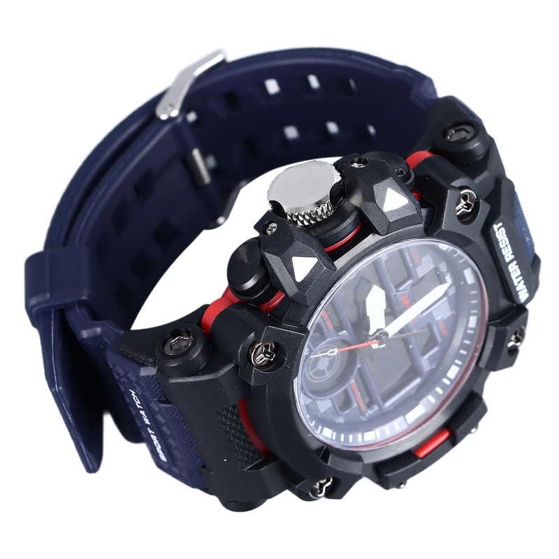 Men Digital Sports Watch Stopwatch Calendar Alarm Function Dual Time