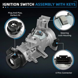 Unbranded For Vw Jetta 2006-2018 Ignition Switch Lock Assembly W/remote Control Key Shell