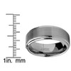 Tungsten Carbide Men's Brushed Finish/High Polish Beveled Edge Ring Wedding
