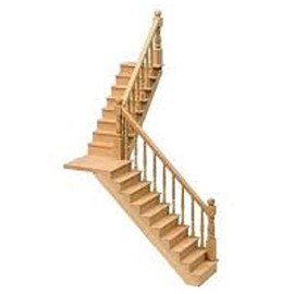 Melody Jane Dolls House Straight or Angled Staircase & Landing Kit Miniature DIY Wood Stairs