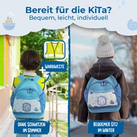 REISERACKER Children's Backpack Girls Safe Adventure from 1 Year - Nursery Backpack Girls & Nursery Backpack Boys - Children's Backpack for Nursery & Nursery - Backpack Children Girls 2 Years, Ocean