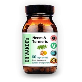 DR WAKDE'S Neem & Turmeric Capsules (60 Veg Caps, Deep Detox, Skin Supplement, Ayurvedic Supplement, Vegan, Herbal, All Natural, Made in UK)