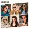 HERJOUR Retro Oval Cat Eye Sunglasses for Women Y2k Trendy