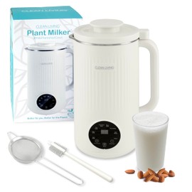 Clean Living With Michelle 1qt. Plant Milker, 8-in-1 Multi-Functional, Self-cleaning, Nut Milk Maker, Homemade Plant Milk Maker, Almond Milk Machine 33.8oz (White)