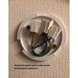 Pack of 10 Junction Box White Ceiling Socket Cover Box Cable Box Distribution Box Surface-Mounted Canopy Lamp Ceiling Rose Blind Cover Ultra Flat Diameter 10 cm Height 1.5 cm (10 x 100 mm)