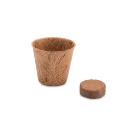 HappySeed 10 x Coconut Propagation Pots & Swelling Tablets Peat-Free for Successful Cultivation - Ideal for Cuttings & Seeds - Various Sizes (0.05 L - Diameter 6 cm)