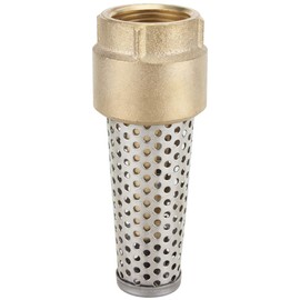 H2O PRO Brass 1 Inch Foot Valve for Well Jet Pumps, Maintains Pump Prime and Strainer Filters Out Debris - Model 148117