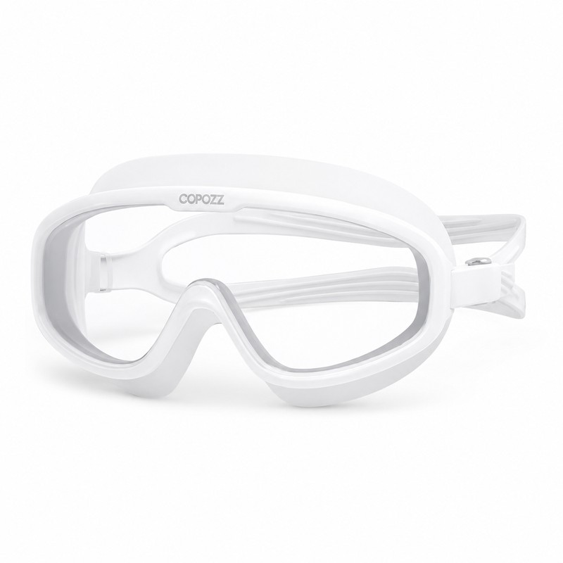 Kids Anti-Fog Swim Goggles with Case – Waterproof Big Frame