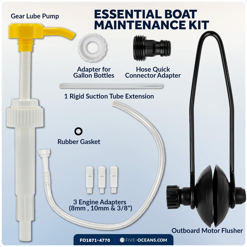 Five Oceans Outboard Motor Flusher and Lower Unit Gear Oil