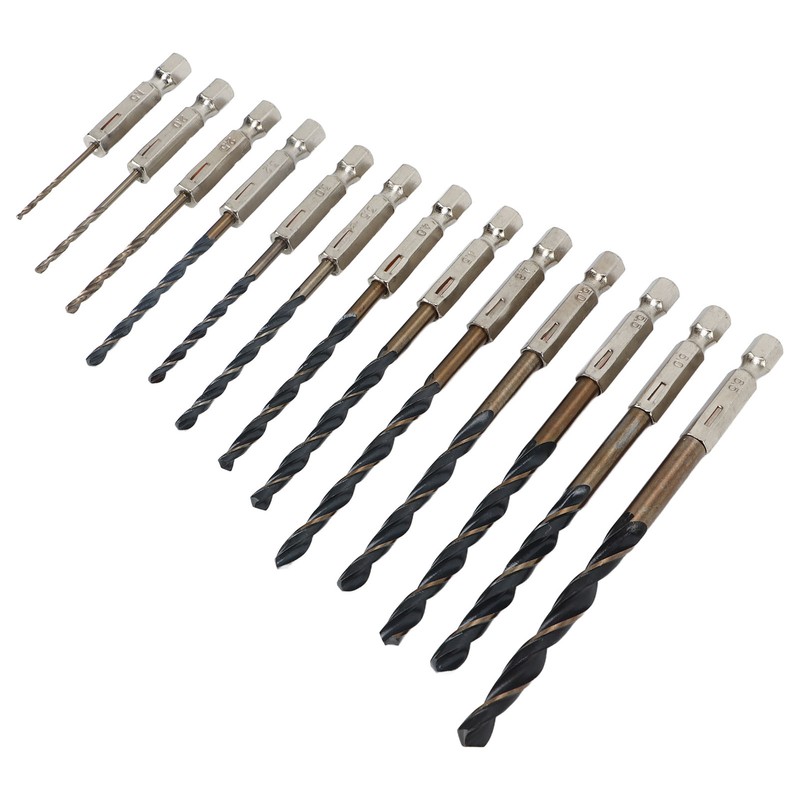 13Pcs Twist Drill Bit 1/4in Hex Shank 1.5‑6.5mm Fast Change