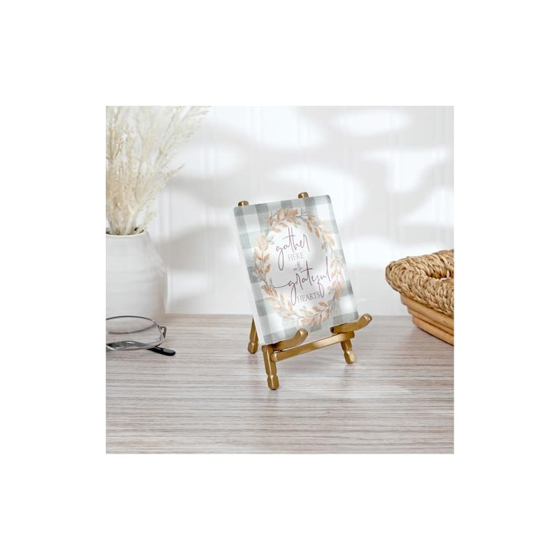 Bard's Satin Gold-toned Metal Easel, 5" H x 3.375" W
