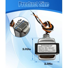 LS12075EN-277 75 Watt 277 Volt to 120 Volt Step Down Transformer